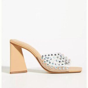 ANTHROPOLOGIE SCHUTZ LIZAH CRYSTAL NUDE HEELS NEW 9M